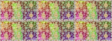 Tarafsız ve kahverengi renklerde altın elementlerle kusursuz bir klasik desen. Noel, kar tanesi, yeni yıl 2019.