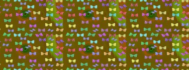 Raster. Çizim kalıbı. Web sayfası geçmişleri, duvar kağıtları, tekstil ve yüzey dokuları için mükemmel. Kahverengi arka planda suluboya kelebekler. Raster illüstrasyonu.