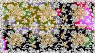 Tarafsız renklerde, altın elementlerle kusursuz desen. Klasik klasik klasik arka plan. Kusursuz klasik raster altın desenli. Geleneksel oryantasyon süsü.