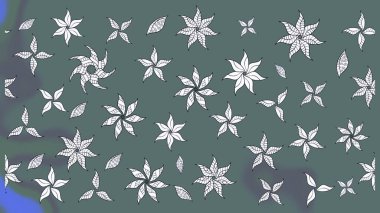 Raster illüstrasyonu. Küçük çaplı çiçeklerdeki basit şirin desenler. Tekstil veya kitap kapakları, imalat, duvar kağıtları, baskı, hediye paketi ve yapıştırma kitabı için çiçek eskiz geçmişi.