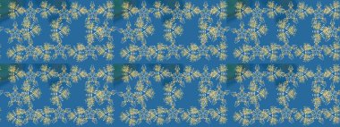 Küçük çiçekli yay deseni çiz. Raster illüstrasyonu. Suluboya tarzında mavi renkler üzerine.