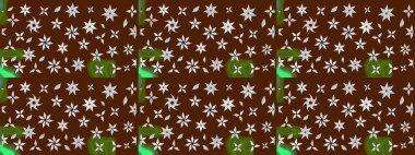 Düz Çiçek Elementleri Tasarımı. Renkli Bahar Temalı Kusursuz Arkaplan. Gri renkli çiçekler. Sevimli çiçek raster deseni.