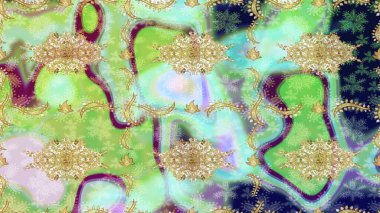 Tarafsız renklerde altın element. Süslü raster dekorasyonu. Lüks, kraliyet ve Viktorya dönemi konsepti. Tarafsız yerine altın rengi barok çiçek deseni..