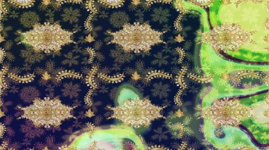 Geleneksel oryantasyon süsü. Klasik Raster altın desenini çiz. Klasik klasik klasik arka plan. Gri renkli ve altın elementli çizim deseni.