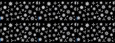 Suluboya, elle çizilmiş. Eskiz arkaplan modeli. Raster illüstrasyonu. Siyah ve nötr renklerde yaprakları olan yabani çiçekler.