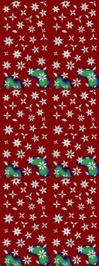 Raster düz çiçek çizim deseni. Hediye ambalaj kağıdı, tebrik kartları, posterler ve pankart tasarımı. Kırmızı ve nötr renkte çiçekler.