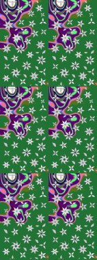 Yeşil ve nötr çiçekli eskiz deseni, suluboya çiçek deseni, şirin çiçek, duvar kağıdı, kart veya kumaş için fayanslı. Raster - stok.