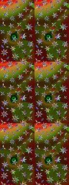 Kahverengi ve yeşil renkli çiçekler. Raster düz çiçek çizim deseni. Tasarım hediye paketi, tebrik kartları, posterler ve afiş tasarımı.