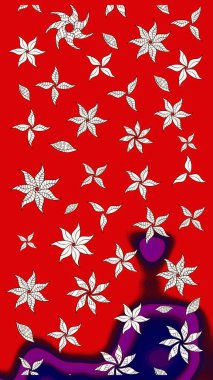 Şirin çiçek elementleri. Renkli Bahar Teması eskiz kalıbı. Taslak desenli, modaya uygun kumaş deseni. Raster illüstrasyonu. Düz Çiçek Elementleri Tasarımı.