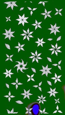 Parmak izi, kumaş, duvar kâğıdı, tekstil için raster dokusu. Renkli grunge soyut arka planda yakut yeşil ve nötr çiçeklerle gelişir. Nakış desenli çiçek deseni..