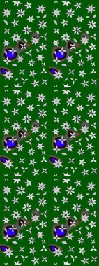 Düz Çiçek Elementleri Tasarımı. Yeşil ve nötr renklerde çiçekler. Raster illüstrasyonundaki çiçek desenli çizim. Renkli Bahar Teması çizim şablonu.