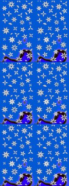 Küçük çiçekte güzel bir çiçek deseni var. Çiçekli çiçek deseni, suluboya. Raster deseni.