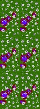 Güzel kumaş deseni. Bahar çiçekleriyle güzel bir çiçek deseni çizmişsin. Raster illüstrasyonu.