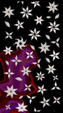 Düz Çiçek Elementleri Tasarımı. Zentangle soyut çiçekleri. Karalama çiçeği. Güzel kumaş deseni. Raster illüstrasyonu. Renkli Bahar Teması çizim şablonu.