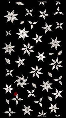 Şirin çiçekler. Raster Moda kumaş deseni. Çizgi çizimi deseni.