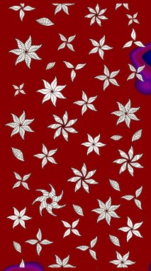 Küçük çiçekte hoş bir çiçek deseni var. Parlak çiçekli kırmızı ve nötr renkler üzerine soyut çizim deseni. Çiçek elementli zarif raster dokusu..