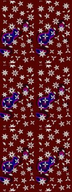 Kırmızı ve kahverengi renkte zarif çiçekli suluboya. Düz Çiçek Elementleri Tasarımı. Renkli Bahar Teması eskiz kalıbı. Raster illüstrasyonu.