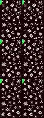 Siyah ve nötr renklerde çiçekler. Raster illüstrasyonu. Çiçek desenli çizim. Asya tekstil tarzında. Raster illüstrasyonu.