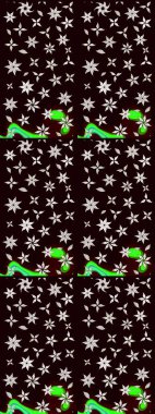 Siyah ve nötr renklere karalamalar çizilmiş çiçek deseni. Raster illüstrasyonu.