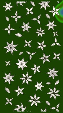 Arkaplan dokusu, duvar kağıdı, yeşil ve nötr renklerde çiçek teması. Soyut etnik raster çizim kalıbı. Kabile sanatı boho baskısı, klasik çiçek arkaplanı.