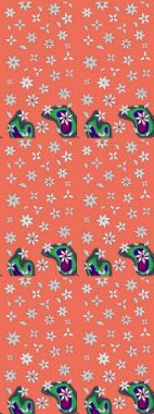 Çiçekli karalama şeklinde Raster çiçek deseni. Nazik, narin çiçek arkaplanı. Turuncu ve nötr renkte çiçekler.