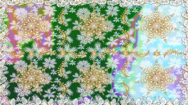 Tarafsız renklerde altın element. Damask pürüzsüz yineleme kalıbı. Antika altın tekrarlanabilir duvar kağıdı. Barok tarzında altın çiçekli süs..