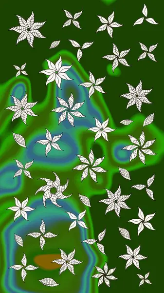 Çiçekli yumuşak bir eskiz şekli. Raster çiçekleri klasik tarzda çizilmiş. Yumuşak, yeşil ve nötr renklerde bahar çiçekleri. Raster illüstrasyonu.