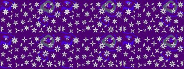 Çiçekli eskiz çizimi. Renkli Yaz Temalı eskiz kalıbı. Mor ve nötr renklerde çiçekler. Düz Çiçek Elementleri Tasarımı.