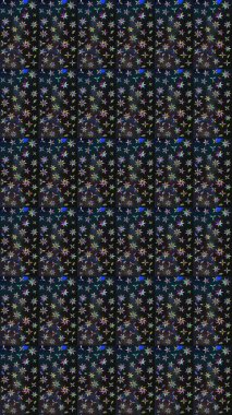 Düz Çiçek Elementleri Tasarımı. Çiçek deseni. Renkli Bahar Teması eskiz kalıbı. Raster çizimi. Güzel kumaş deseni..