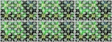 Raster illüstrasyonunda kusursuz çiçek deseni. Yeşil renkte çiçekler.