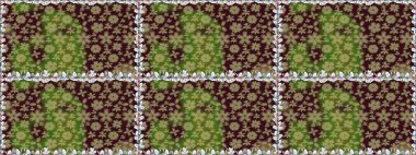 Soyut etnik raster kusursuz desen. Kabile sanatı boho baskısı, klasik çiçek arkaplanı. Arkaplan dokusu, duvar kağıdı, kahverengi renkli çiçek teması.