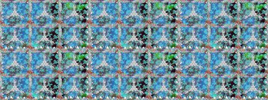 Çiçeksel fantezi tasarımı, parlak bir arka planda, kusursuz bir desen. Renkli Bahar Temalı Kusursuz Arkaplan. Düz Çiçek Elementleri Tasarımı.