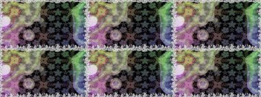 Gri renklerde. Raster illüstrasyonu. Çiçek buketleriyle klasik tarzda kusursuz desen.