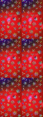 Süslü kumaş deseni. Raster illüstrasyonundaki çiçek desenli çizim. Düz Çiçek Elementleri Tasarımı. Renkli Bahar Teması çizim şablonu.