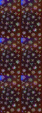 Güzel kumaş deseni. Raster suluboya çiçek deseni, narin çiçekler, kahverengi ve mor çiçekler, tebrik kartı şablonu..