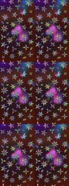 Raster illüstrasyonu. Ultraviyole kumaş deseni. Çizim kalıbı. Organik motif arkaplanı.