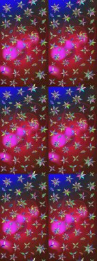 Küçük çiçekte güzel bir çiçek deseni var. Çiçekli çiçek deseni, suluboya. Raster deseni.