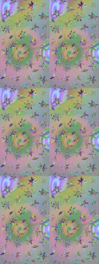 Süslü kumaş deseni. Raster deseni. Çiçekli çiçek deseni, suluboya..