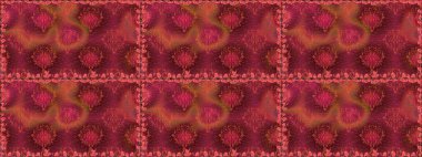 Kusursuz dekoratif arka plan, çiçek mandala. Kırmızı renklerde. Raster illüstrasyonu. Çiçek..