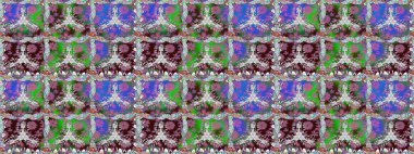 Çiçeksiz desenli, suluboya elle çizilmiş elementler. Parlak renkli fantezi çiçekleri, yapraklar, yeşil renkli tomurcuklar.