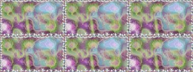 Raster illüstrasyonu. Tarafsız renklerde. Kusursuz dekoratif arka plan, çiçek mandala. Çiçek..