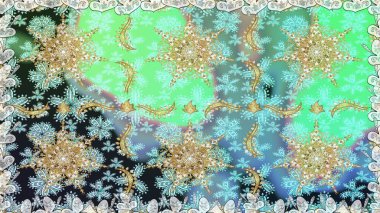 Raster geleneksel altın pürüzsüz deseni nötr renklerde. Barok tarzında kusursuz bir doğulu süsü..