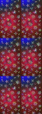 Kırmızı ve kahverengi çiçekli eskiz deseni, suluboya çiçek deseni, sevimli çiçek, duvar kağıdı, kart veya kumaş için fayanslı. Raster - stok.