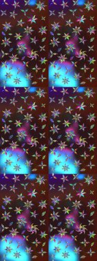 Renkli kahverengi ve mavi çizim kalıpları. Doodle tarzı. Kahverengi ve mavi renkli çiçekler. Elle çizilmiş sonbahar çiçeği deseni. Tekstil ve kapak tasarımı için mükemmel.