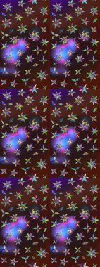 Raster illüstrasyonu. Düz Çiçek Elementleri Tasarımı. Renkli Bahar Teması eskiz kalıbı. Çiçek deseni. Chichi kumaş deseni çiz.