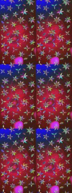 Çiçek buketleriyle klasik bir eskiz şekli. Kırmızı ve kahverengi renklerde. Raster illüstrasyonu.