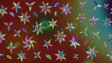 Küçük çiçekte güzel bir desen. Motley illüstrasyonu. Küçük renkli çiçekler. Moda baskıları için zarif bir şablon. Çiçekli bahar çiçekleri.