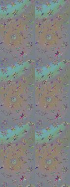 Sınır Kızılderili çiçekli paisley patten. Raster Henna tarzı. Taslak süsleme izi. Tebrik kartı geçmişi, boyama kitabı, arkaplan ve tekstil için kullanılabilir. Etnik Mandala havlusu.