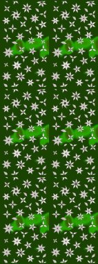 Raster illüstrasyonu. Eskiz arkaplan modeli. Yeşil ve nötr renklerde yaprakları olan yabani çiçekler. Suluboya, elle çizilmiş.