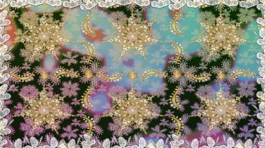 Altın elementli gri renkler. Kusursuz altın desen. Raster altın çiçek süsü brokar kumaş ve cam desenli. Çiçek desenli altın metal..